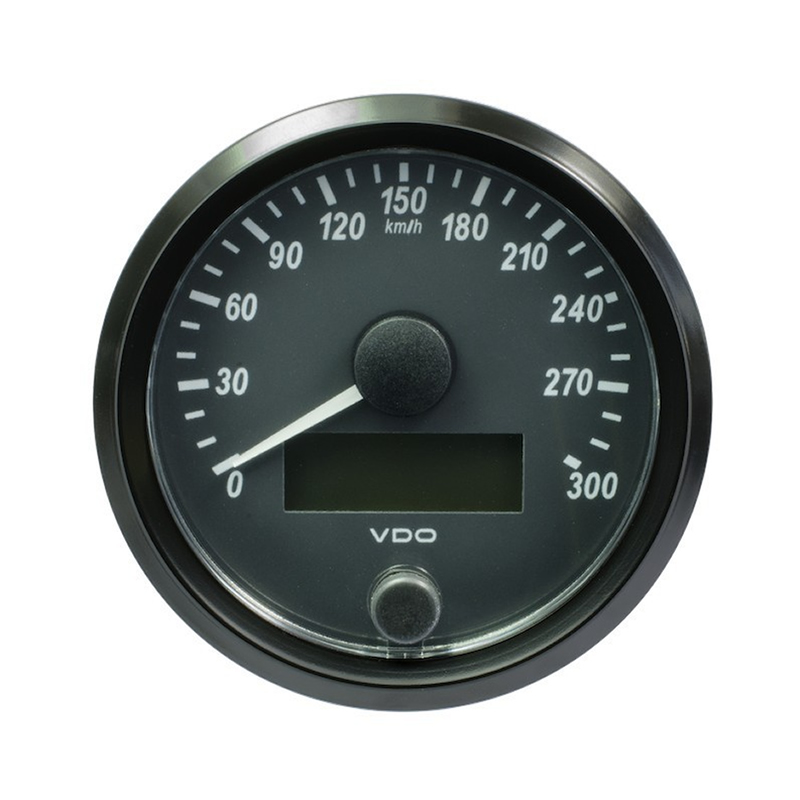 VDO SingleViu Speedometer 300 Kmh Black 80mm gauge